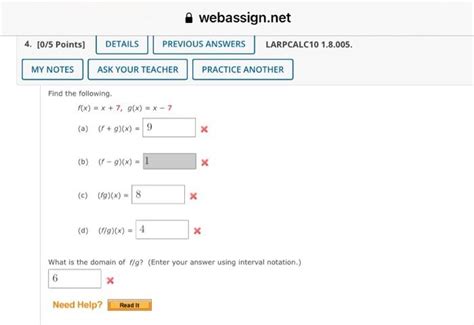 Solved Webassign Net 4 0 5 Points DETAILS PREVIOUS Chegg