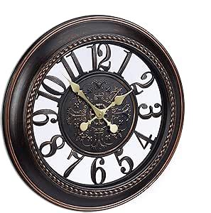 Relaxdays XL Wall Clock Vintage Style Quiet Hanging Clock In Romantic