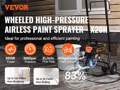 Vevor Stand Airless Paint Sprayer W Psi High Efficiency