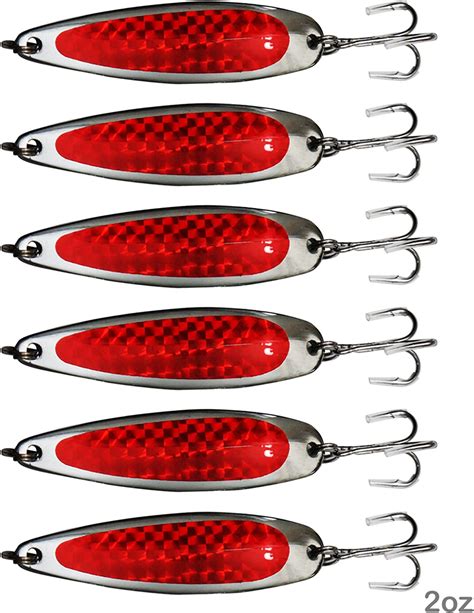 Amazon Pcs Fish Wow Oz Fishing Spoons Jig With A Treble Hook