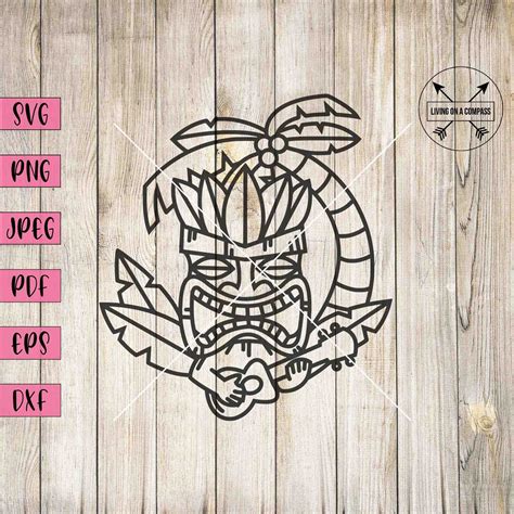 Tiki Svg Tiki Statue Tiki Bar Decor Tiki Bar Sign Luau Etsy