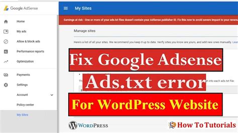 How To Fix Ads Txt File Issue In WordPress Website YouTube