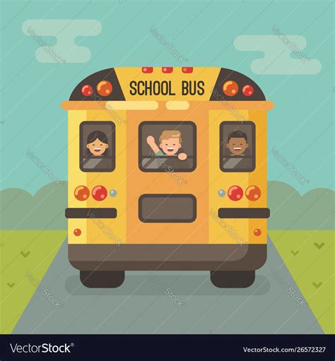 Back Of School Bus Mockup Realistic Style Vector Image, 49% OFF