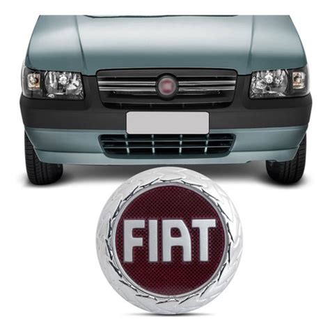 Emblema Vermelho Da Grade Dianteira Fiat Uno Fire Mercadolivre