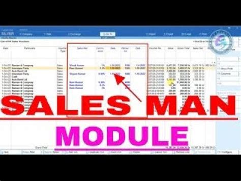 Salesman Tdl For Tally Prime Columnar Report In Tally Prime Self