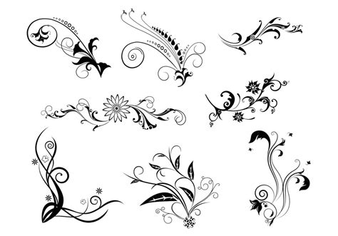 8 Floral Swirls Brush Pack Free Photoshop Brushes At Brusheezy