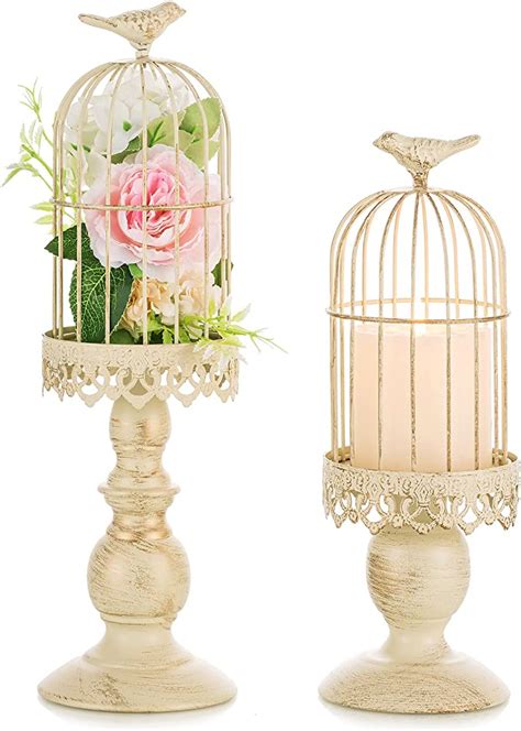 Amazon Nuptio Decorative Bird Cage Candle Holders Ivory Birdcage