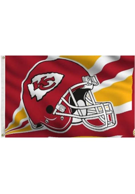 Kansas City Chiefs 3x5 Red Grommet Red Silk Screen Grommet Flag