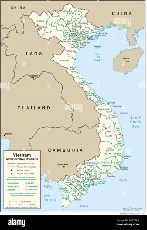 Map Of Administrative Divisions Of Vietnam Stock Photo Alamy