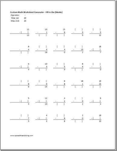 Math Worksheet Generator (Create Free Random Math Problems ...