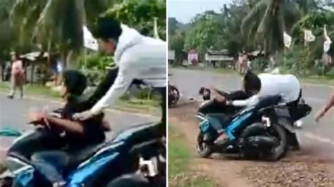 Detik Detik Korban Pencurian Motor Di Lampung Tendang Pelaku Hingga