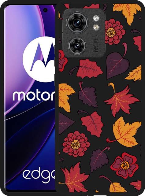 Cazy Hoesje Zwart Geschikt Voor Motorola Edge 40 Herfstbladeren Bol