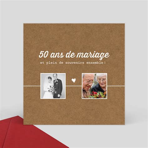 Carte Souvenir Anniversaire De Mariage Timeline Kraft Popcarte