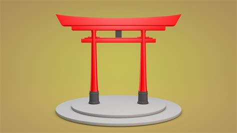 3d Model Japanese Torii Gate Vr Ar Low Poly Cgtrader