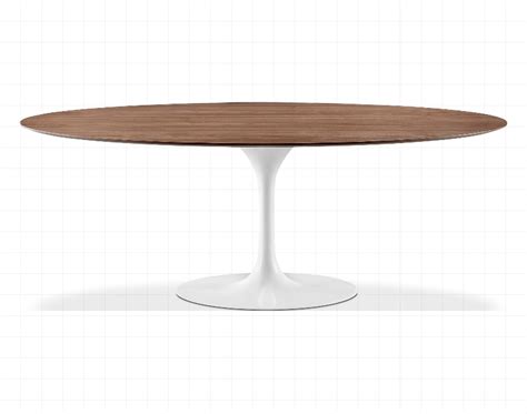 Tulip Style Oval Dining Table Walnut Veneer/Black | Mobelaris