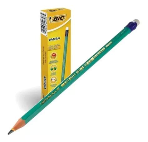 Lapiz Negro Grafito Bic Evolution Nº 2 Hb Caja X 12 Con Goma MercadoLibre