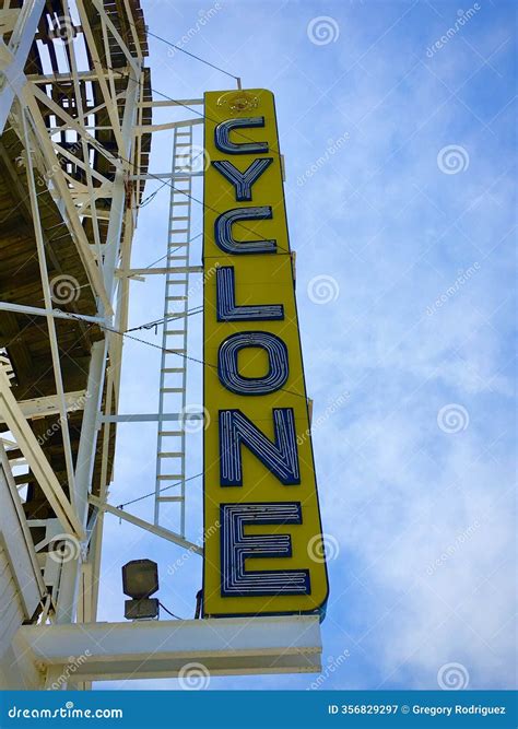 Brooklyn, New York, USA- June 11, 2017: Cyclone Rollercoaster Sign at