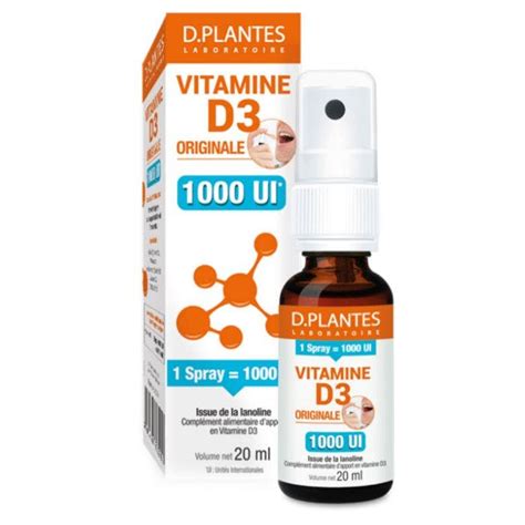 Vitamine D3 Originale 1000 UI Spray 20ml D Plantes Easypara