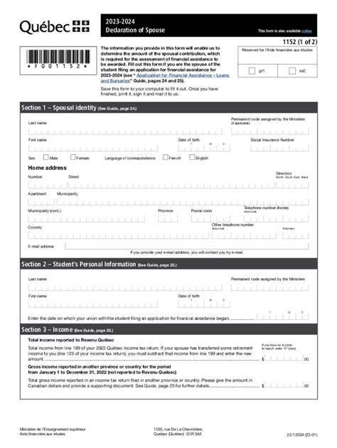 Declaration Spouse Quebec 2023 2024 Form Fill Out And Sign Printable Pdf Template Airslate