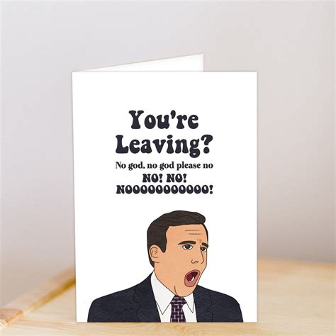 The Office Tv Show Michael Scott Goodbye Card Hand Drawn Printable