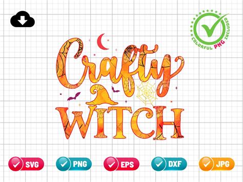 Crafty Witch SVG PNG EPS Halloween Svg Witch Hat Svg - Etsy