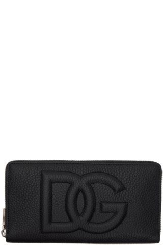 Black DG Logo Wallet By Dolce Gabbana On Sale