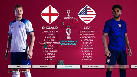 England Vs Usa Fifa World Cup Qatar Group B Realistic Pes