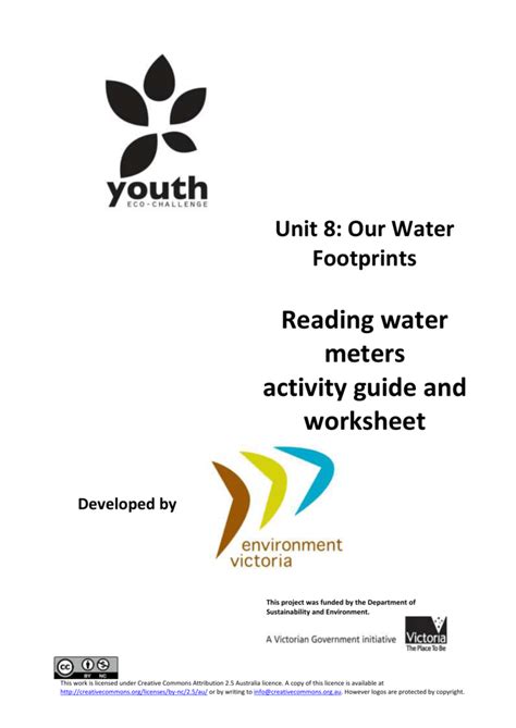 Water Meter Reading Worksheet Excel