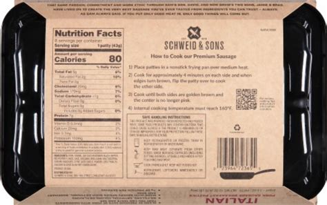 Schweid Sons Italian Pork Sausage Patties Oz Kroger