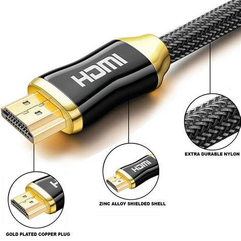 Premium Gold Plated HDMI Cable V2 0 3D 4K Ultra HD High Speed 30AWG 1m