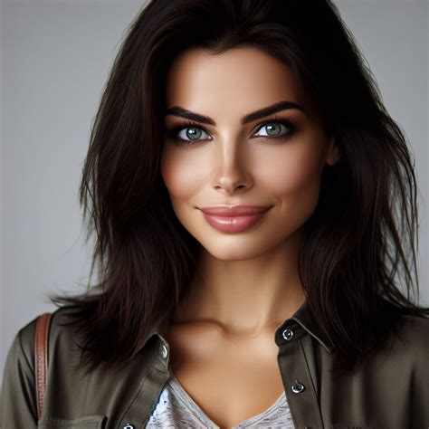 Captivating Brunette Woman In Trendy Casual Clothes AI Art Generator Easy Peasy AI