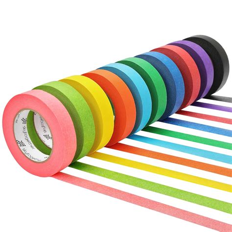 Amazon Skytogether Colored Masking Tape 1 Inch Wide Rainbow Color