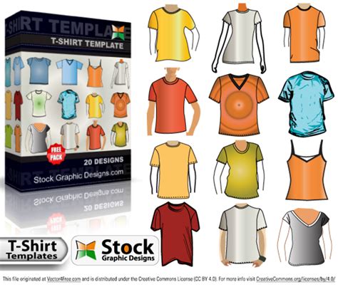 T Shirt Template Free Vector Pack