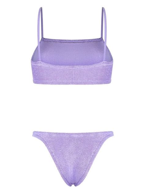 Hunza G Gigi Ruched Detailing Bikini Set Purple Editorialist