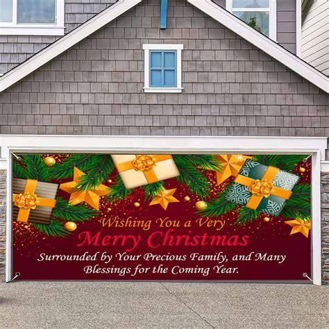 X Ft Holy Night Christmas Outdoor Garage Door Banner Red Blue Night