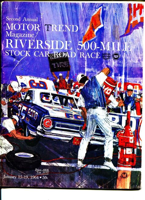 Riverside International Raceway Auto Race Program-NASCAR-1/19/64-2nd ...