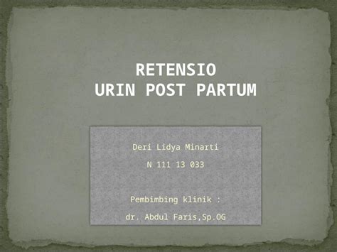 Ppt Presentasi Retensi Urin Dokumen Tips