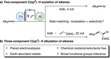 Selective C Sp3 H Arylation Alkylation Of Alkanes Enabled By Paired