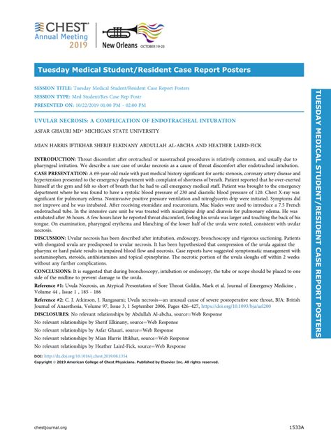 Pdf Uvular Necrosis A Complication Of Endotracheal Intubation