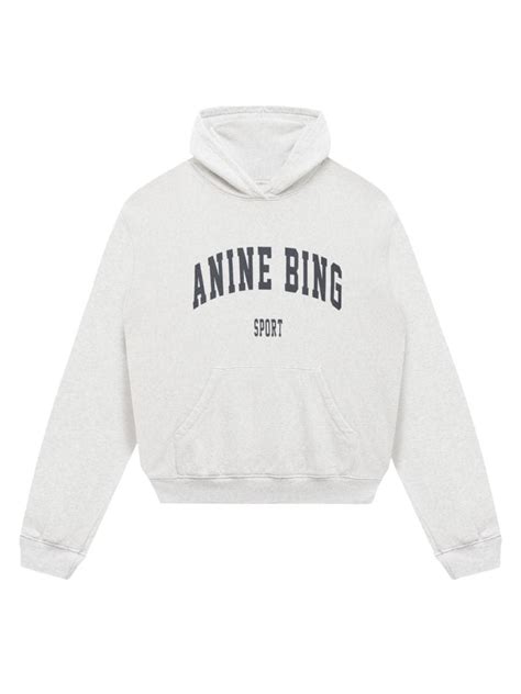 Shop ANINE BING Harvey Sport Logo Hoodie | Saks Fifth Avenue Drawstring ...