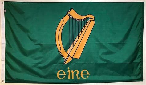 Irish Eire Harp Flag 3x5 Screen Printed Flag Etsy Uk