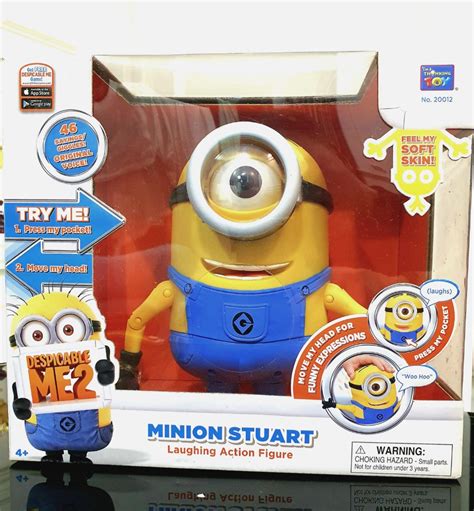 MINION "STUART" FROM DESPICABLE ME 2. CAN TALK AND LAUGH! H: 20CM cute ...