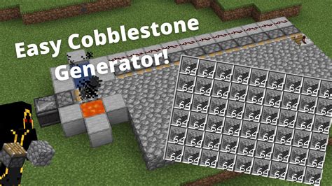 How To Make A Semi Automatic Cobblestone Generator In Minecraft Youtube