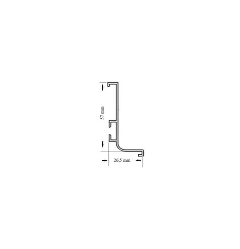 Profil Gola Tip J X X Mm Aluminiu Alb Negru Mat Sdk Aluminiu