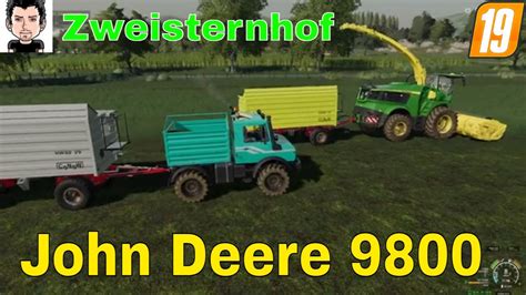 LS19 Zweisternhof 107 Gras Häckseln mit den JD 9800 Landwirtschafts