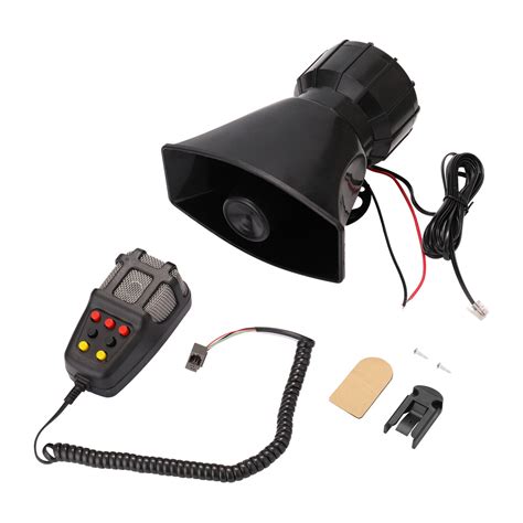 Tones Car Truck Alarm Speaker Pa Siren Horn Warning Microphone System