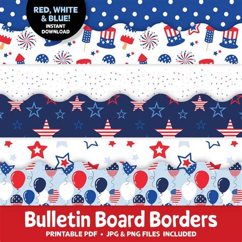 4th Of July Bulletin Board Border Printable Border For Classroom Decor