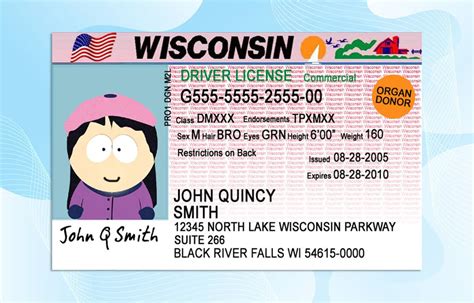 Wisconsin Drivers License Template Psd Photoshop File