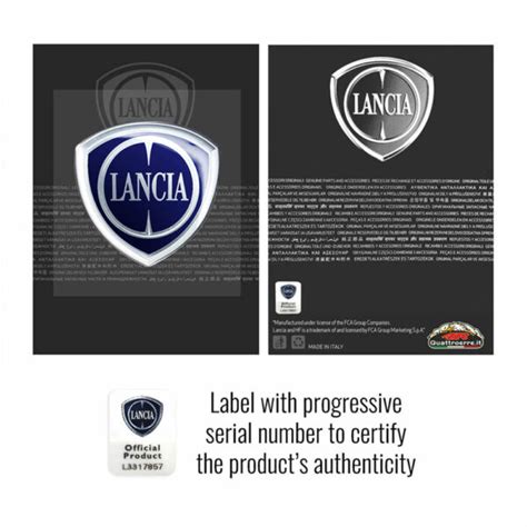 Lancia Adesivo D Logo Scudetto Ufficiale Quattroerre