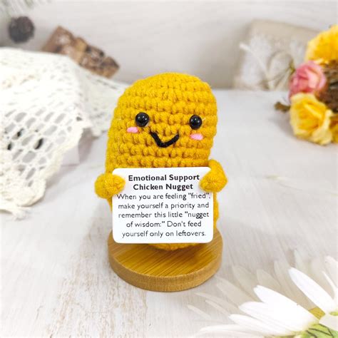 Crochet Chicken Nuggetemotional Support Chicken Handmade Custom T Desk Decorations T